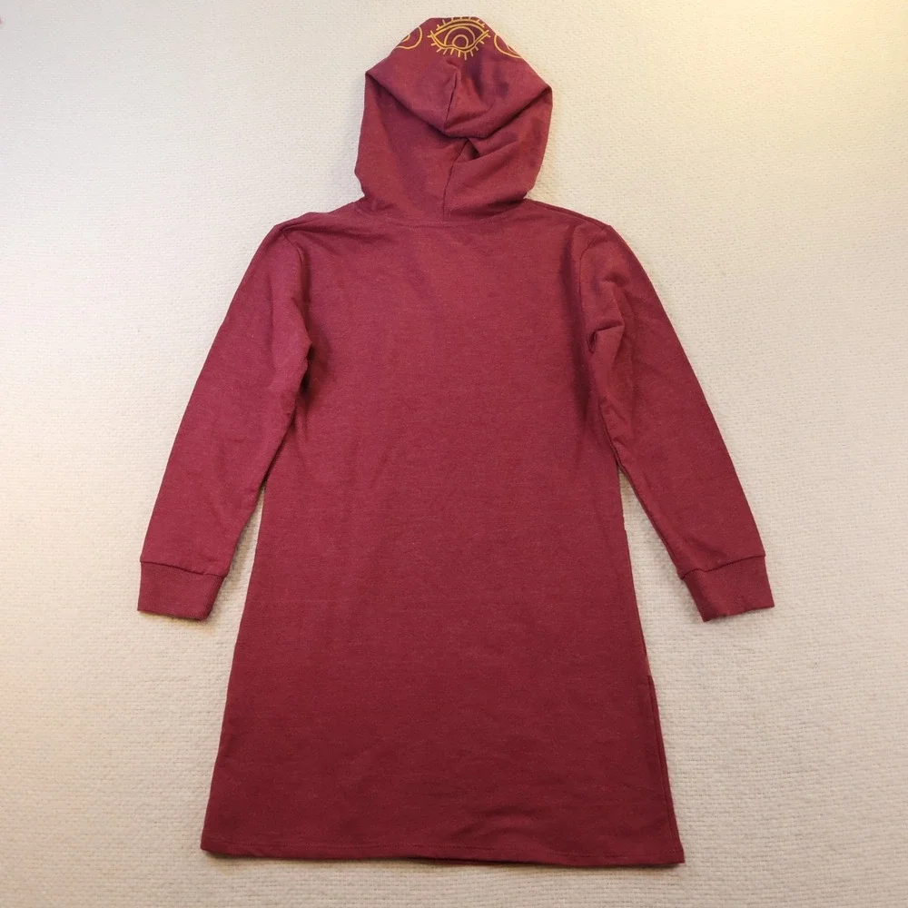 Disney Girls M 7/8 Hocus Pocus Hoodie Dress Burgundy Sanderson Sisters